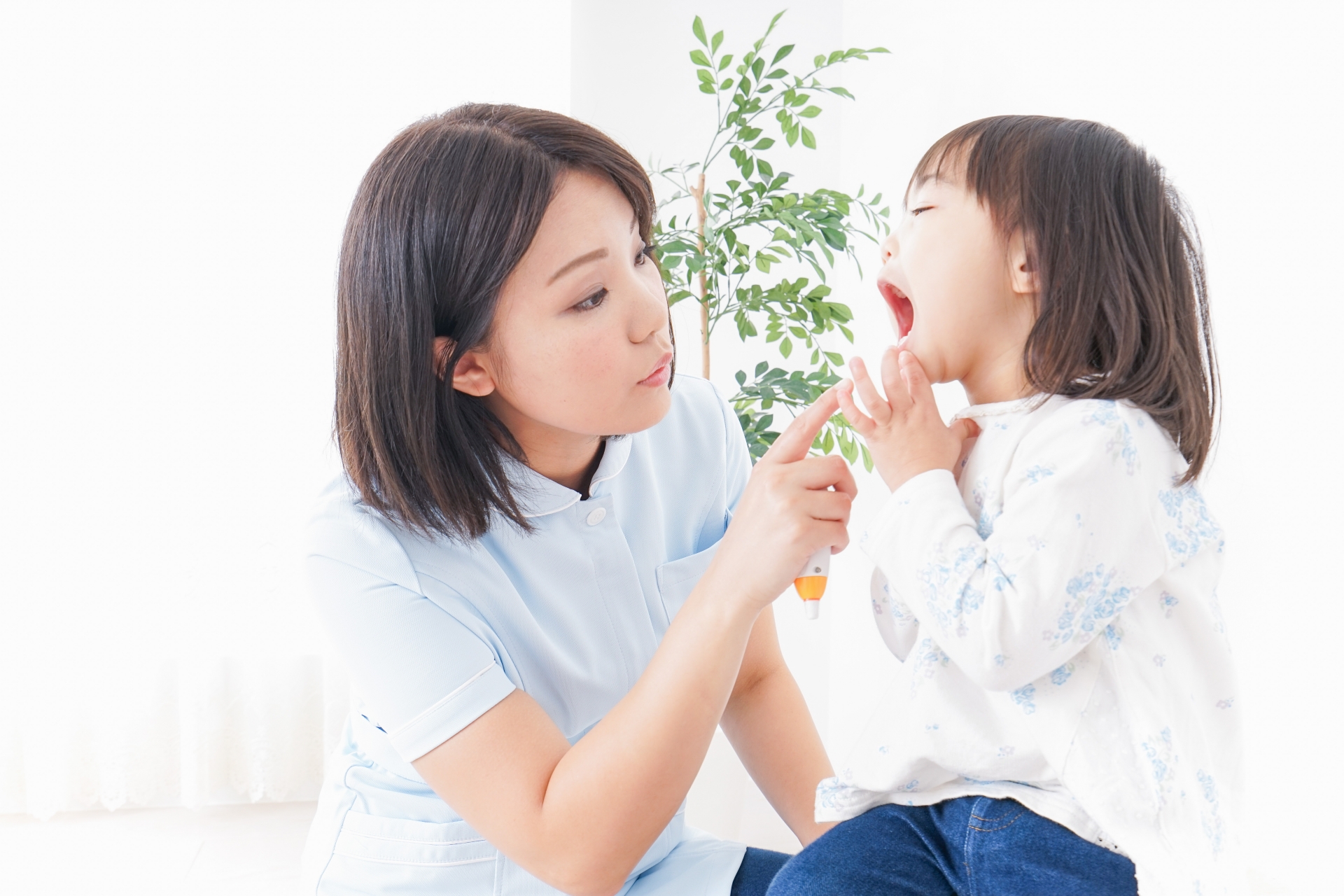 歯を確認する