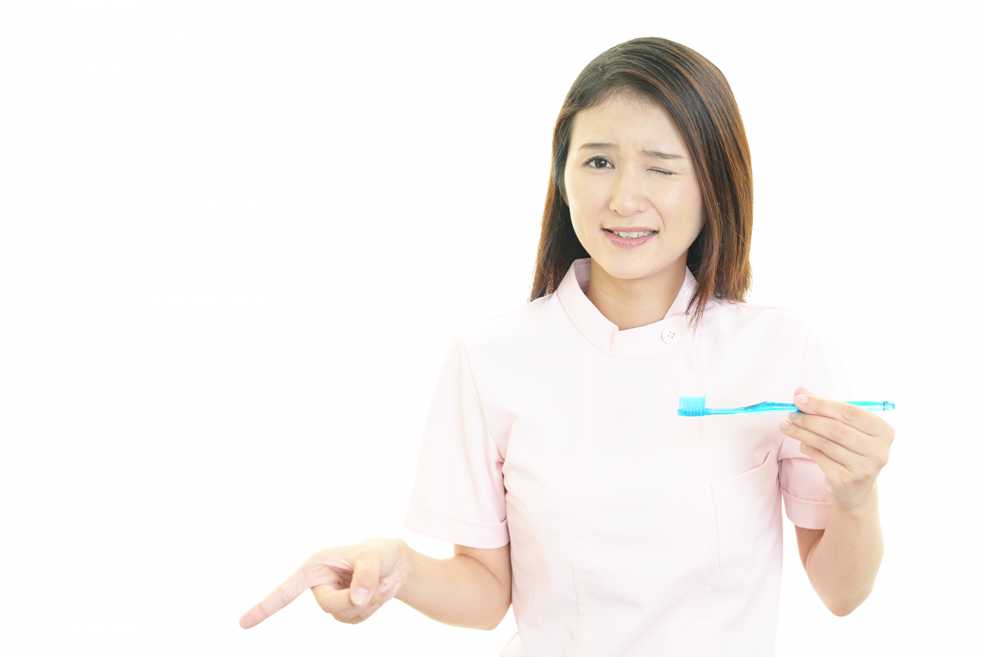 ★歯ブラシを持った女性